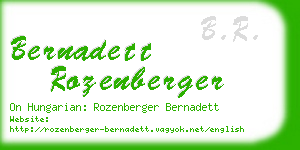 bernadett rozenberger business card